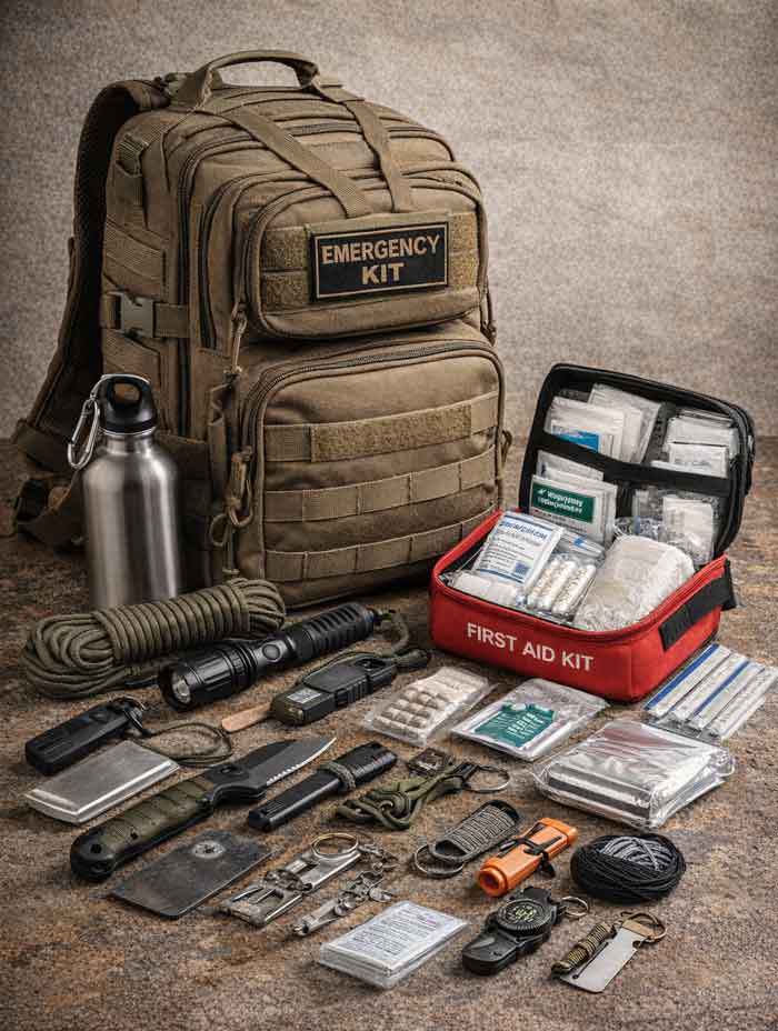 Emergency backpack with survival kit • ACK3
