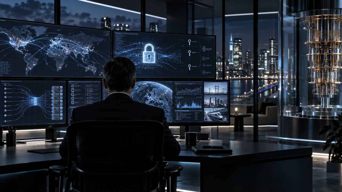 Quantum processor and the corporate cyber risk of quantum computing, monitored by the ACK3® Global Hybrid SOC